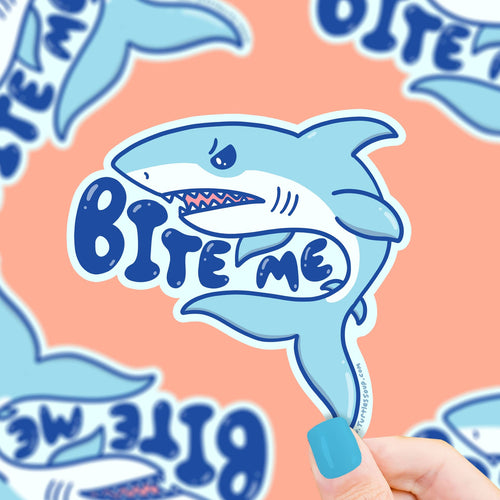 Autocollant Requin "Bite Me" | Designproducten en originele cadeaus