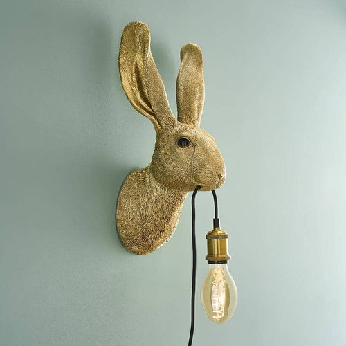Hasi Wandleuchte, goldfarbenes Polyurethanharz, 22 x 19 x 46 cm