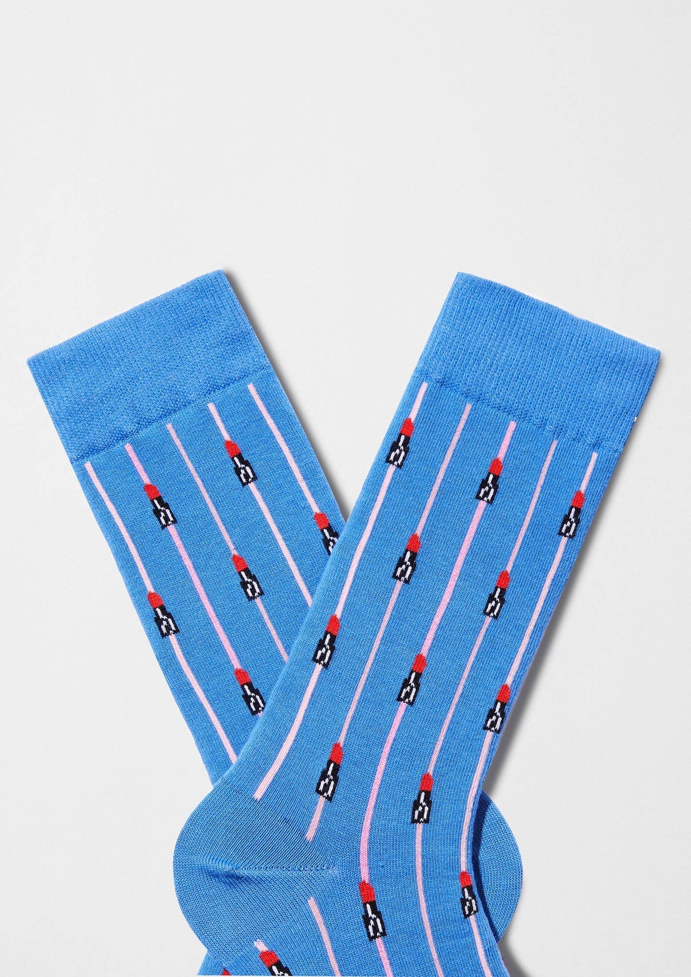 Chaussettes BeEmilyInParis Rouge à lèvres Bleu | Design e regali originali