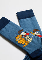 Chaussettes BeGarfield & Odie Bleu | Objetos de diseño y regalos originales