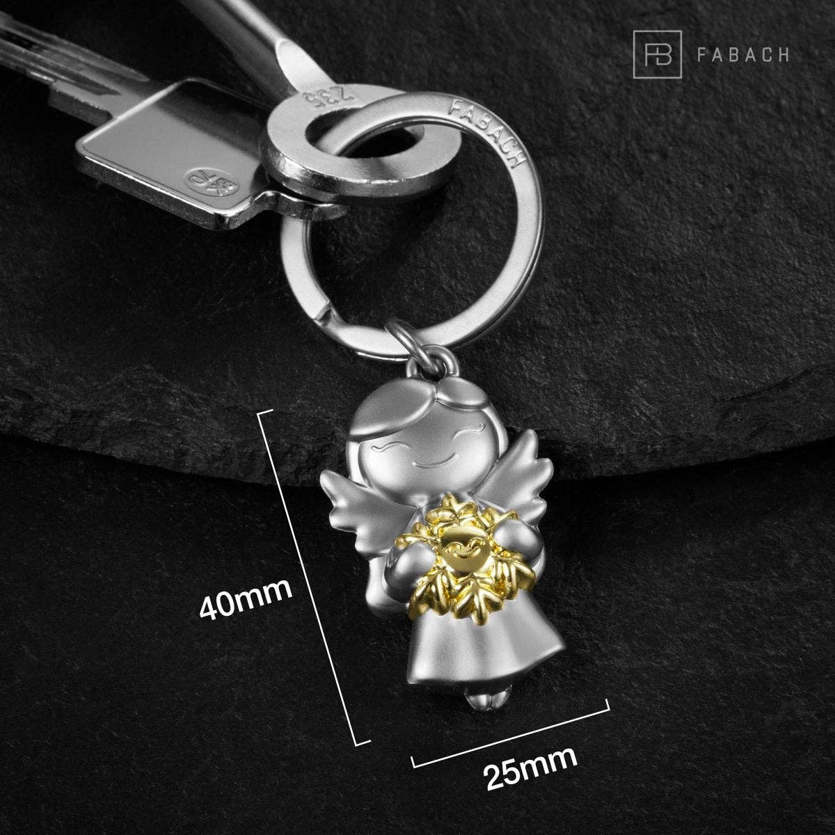 Porte-clés « étoile » en forme d'ange gardien - ange porte-bonheur avec flocon de neige - porte-bonheur en forme d'ange | Design e regali originali