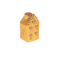 Candlestick - House - Ceramic - Gold - 6x6x11cm