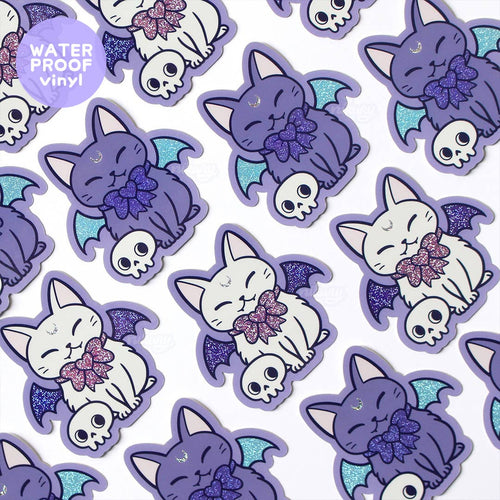 Designcadeau – autocollants glitter chat chauve souris meowgical nikury 82285388