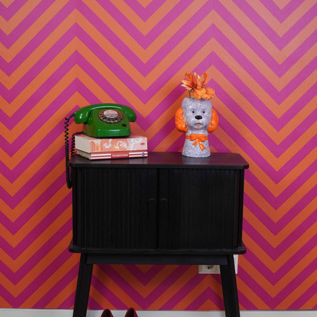 Vase - Vase à fleurs Chien - Lilas/Orange - 15,5x12,5x21cm | Design e regali originali