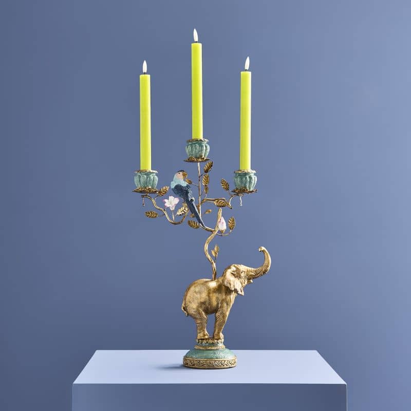Chandelier éléphant or, poly/métal 28 x 11 x 46,5 cm