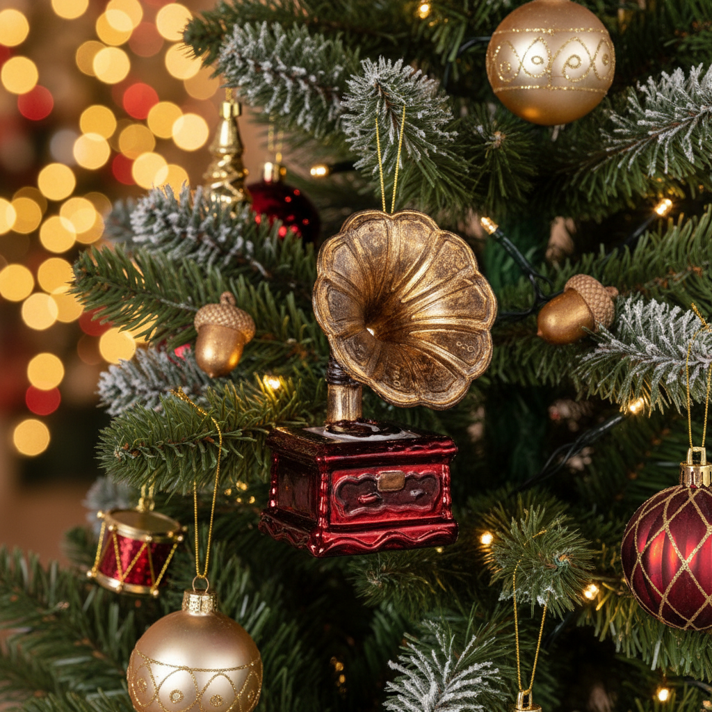 Grammophon-Weihnachtskugel
