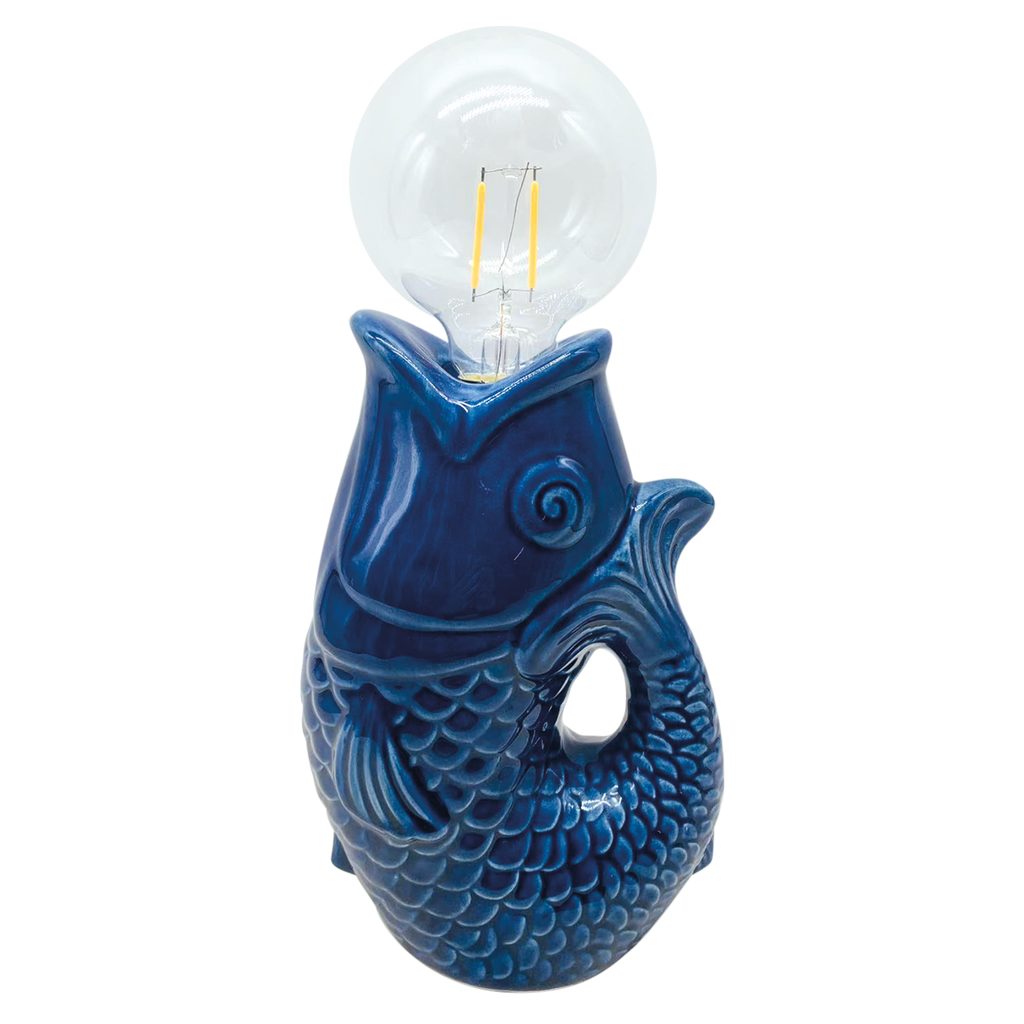 Déco LED poisson bleu à piles L13,5 P8,2 H27cm