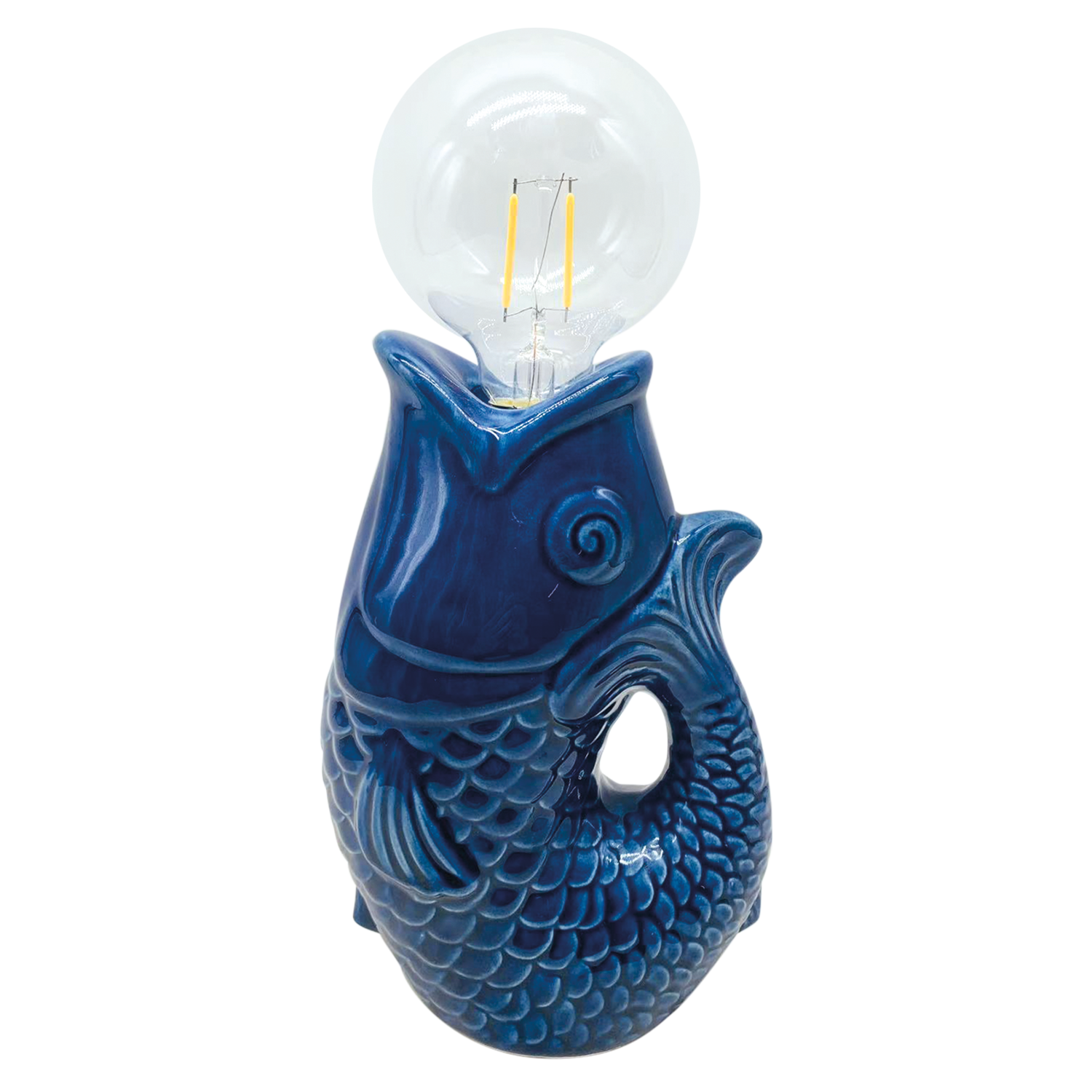 Déco LED poisson bleu à piles L13,5 P8,2 H27cm