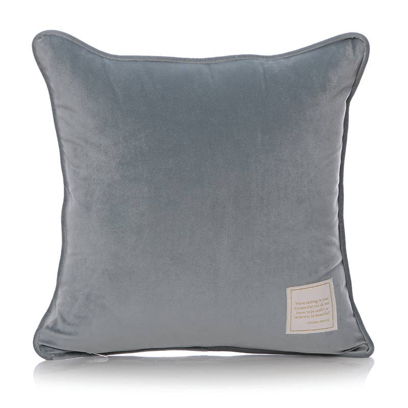 Coussin William Morris - Strawberry Thief bleu clair