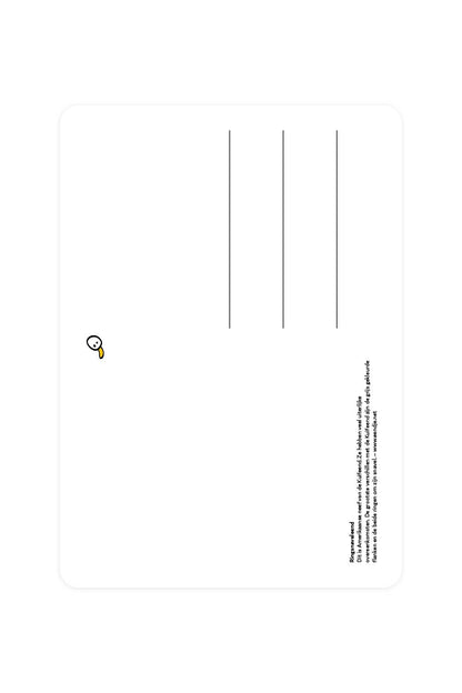 Postcard with duck with ringed beans