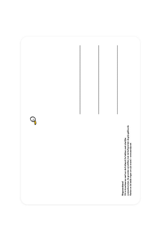 Carte postale avec canard aux haricots annelés