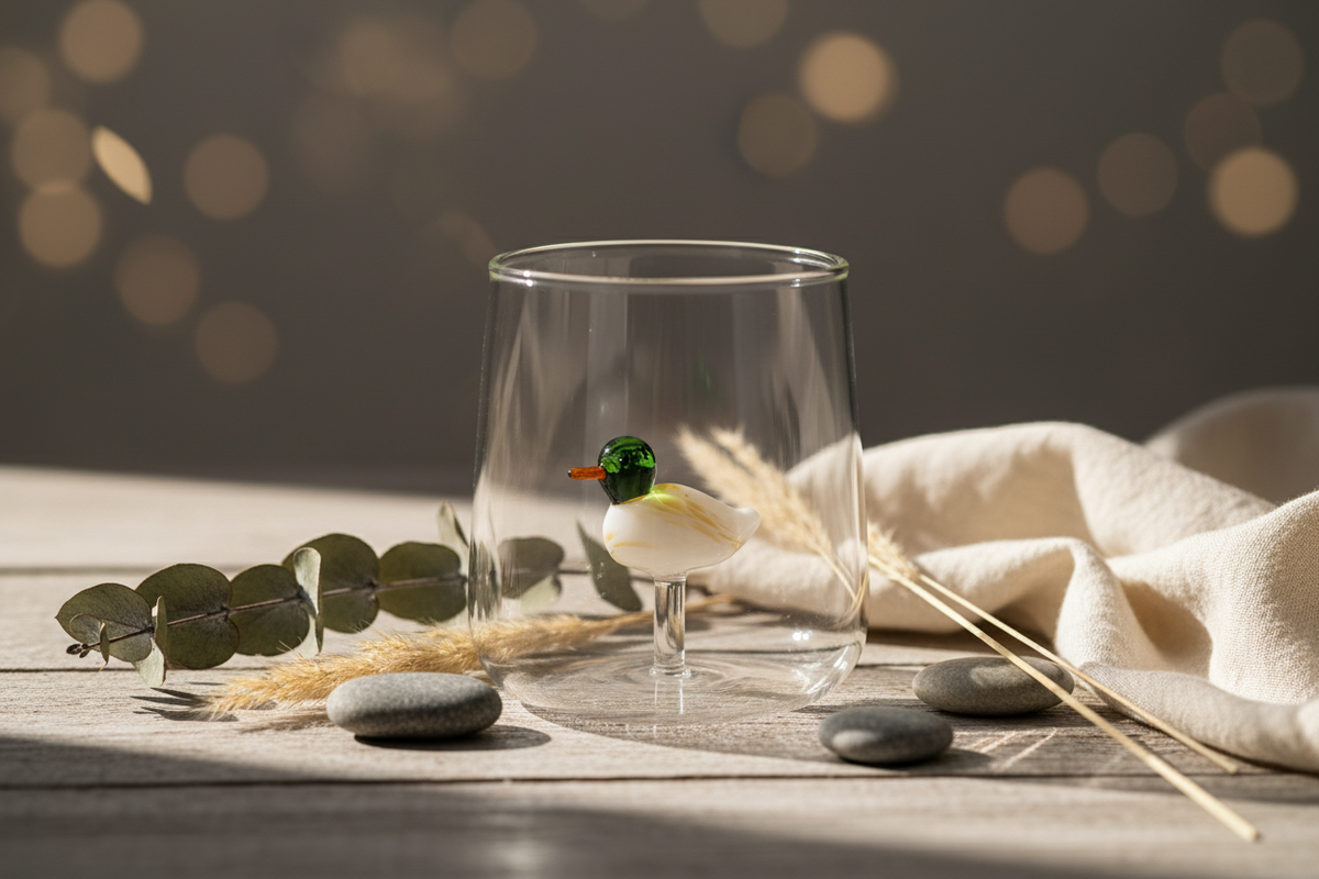 Verre avec Canard Colvert 3D Winkee
