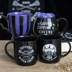 Tasse à Thé Rayée Violet & Noir – Anse Aile de Chauve-Souris | Design e regali originali