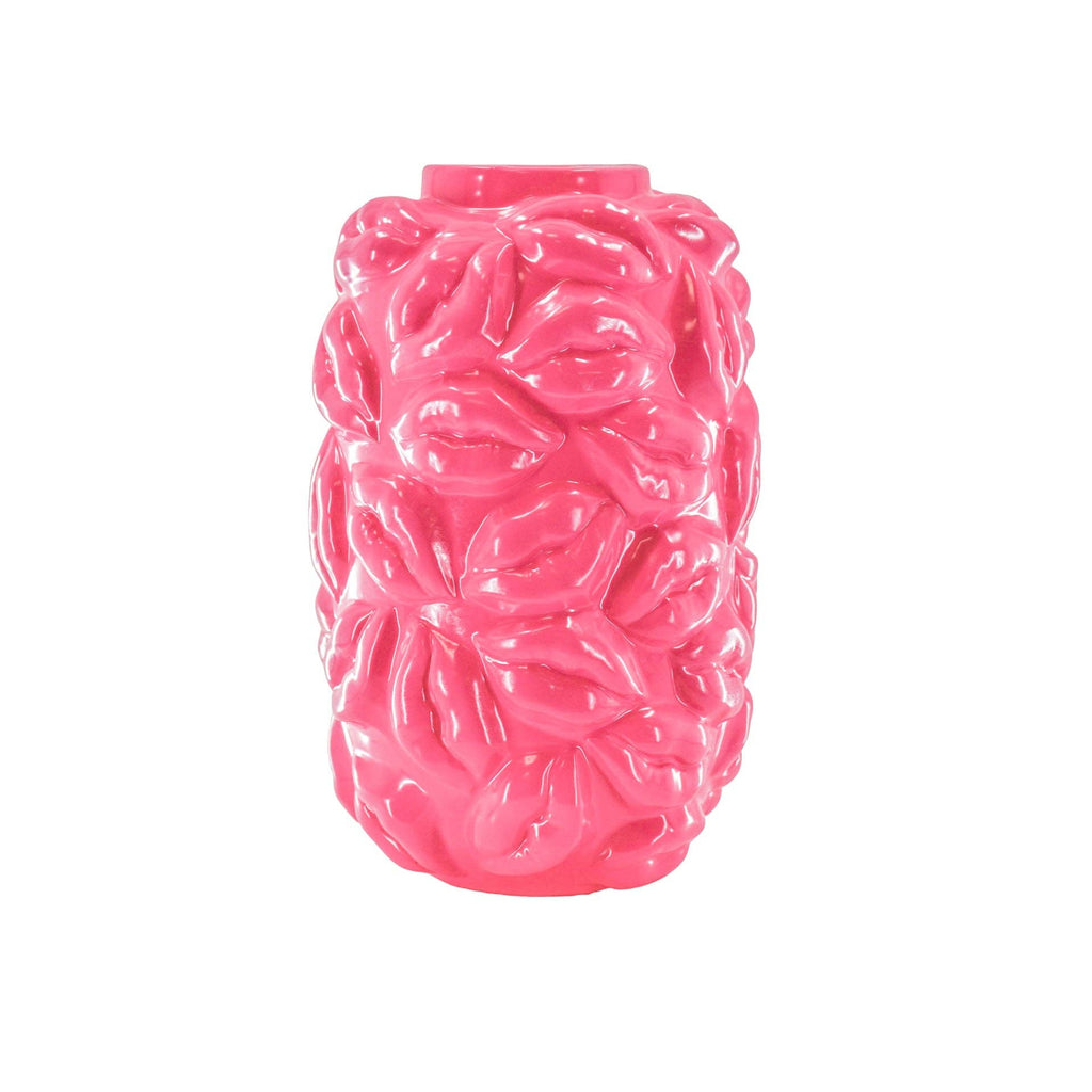 Vase - Bisous - Céramique - Rose Néon - 17x17x27cm | Design-lahjat ja sisustustuotteet