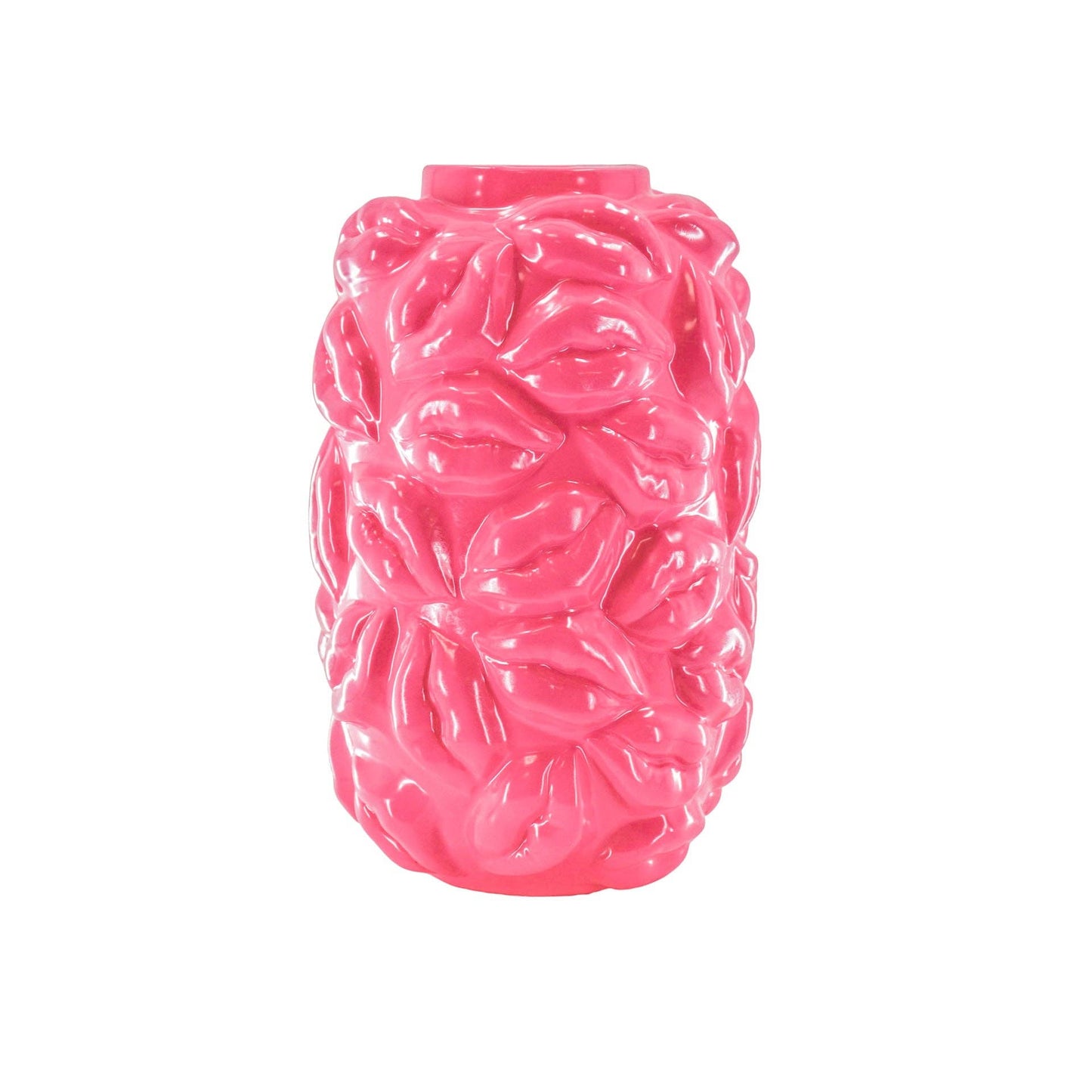 Vase - Bisous - Céramique - Rose Néon - 17x17x27cm
