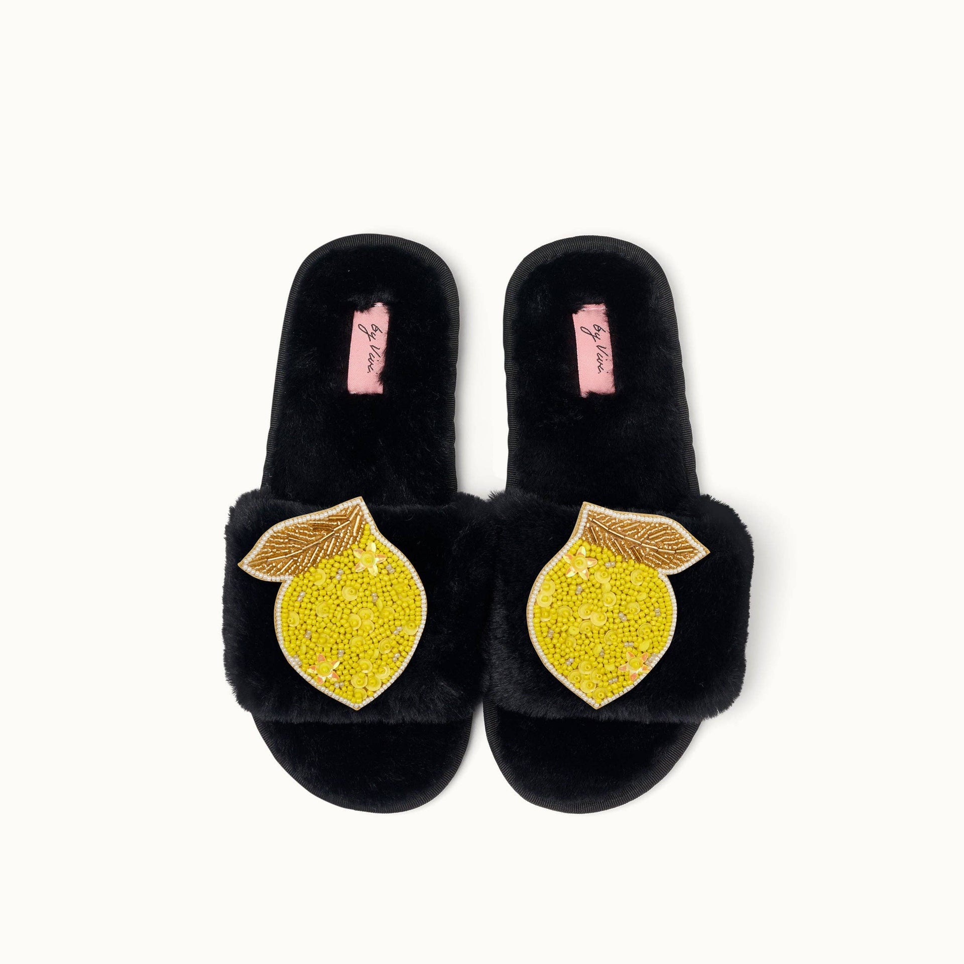 Paar Pantoffel-Anstecknadeln - Zitrone