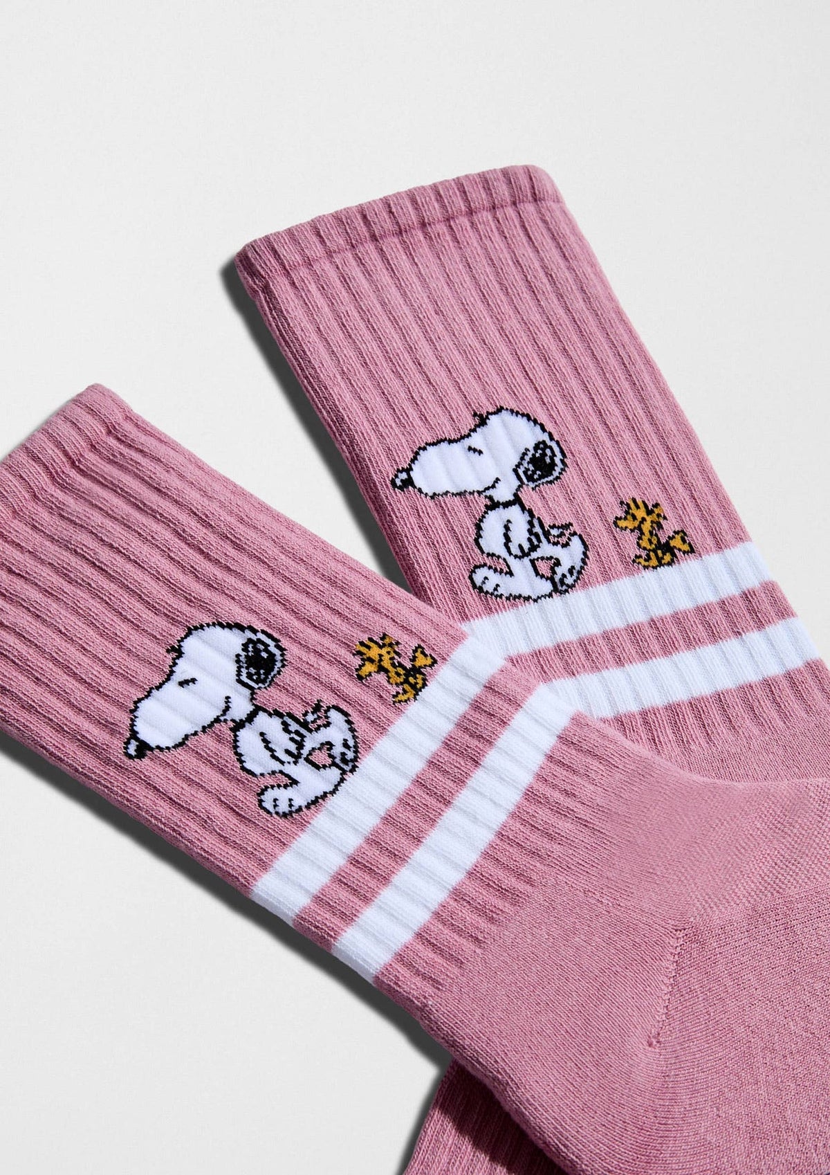 BeSnoopy Rayures Street Rose - Chaussettes coton biologique