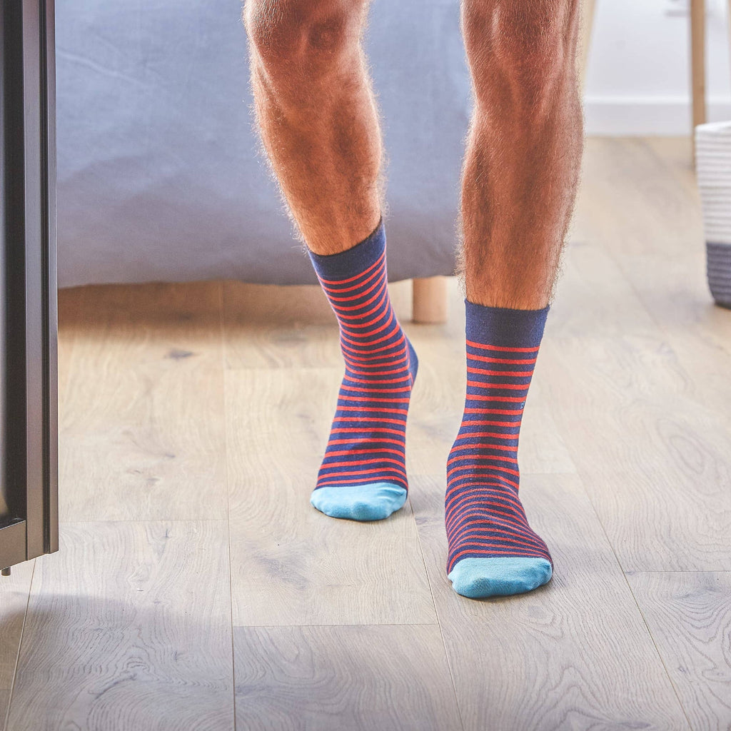 Chaussettes Rayures Bleu Marine/Rouge | Design e regali originali