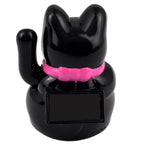 Mini Chat chanceux solaire noir 5cm