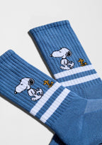 BeSnoopy Rayures Street Bleu - Chaussettes coton biologique