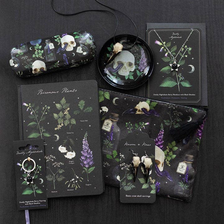 Porte-clés Belladone avec Obsidienne Noire | Design e regali originali