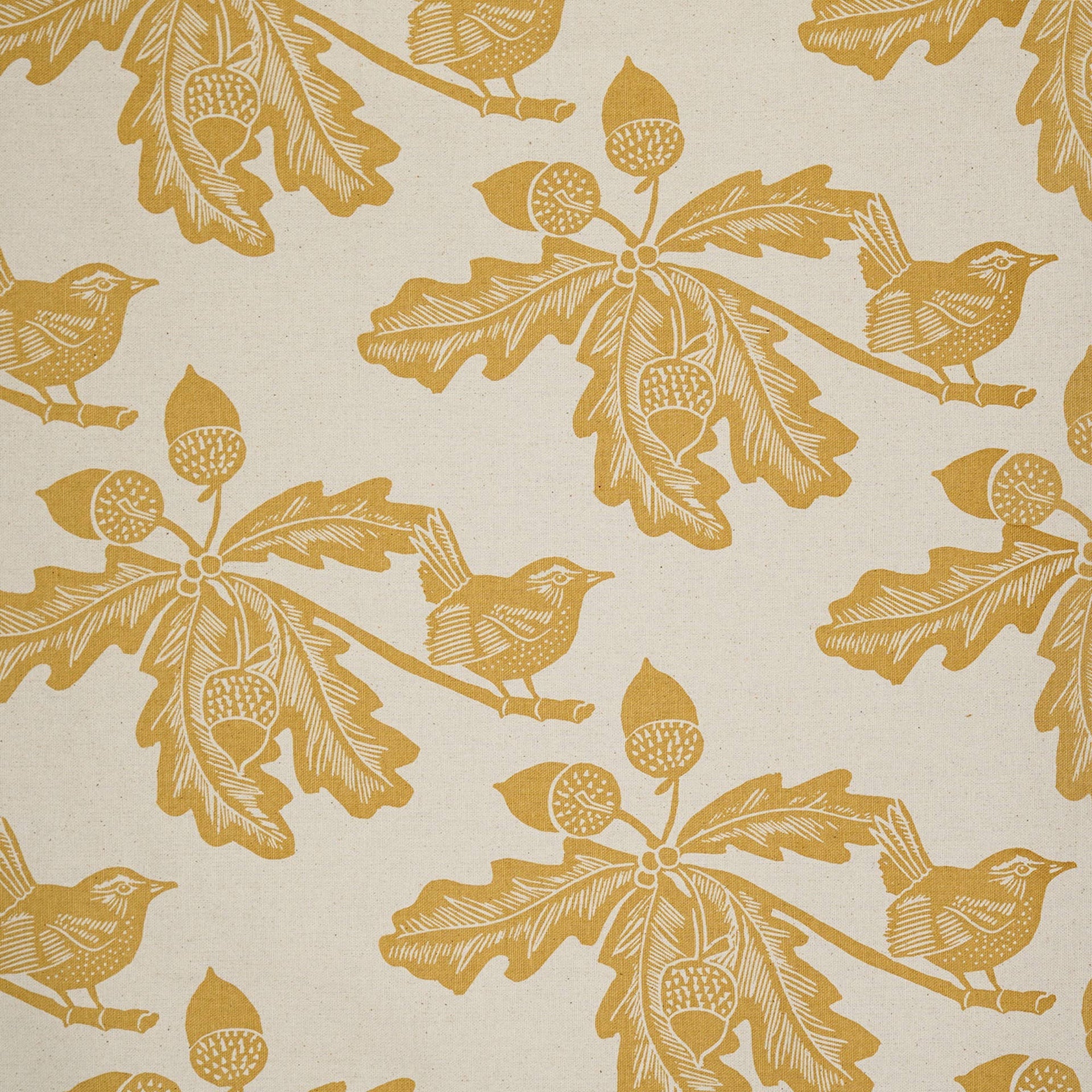 Woodland tea towel - ochre leaf