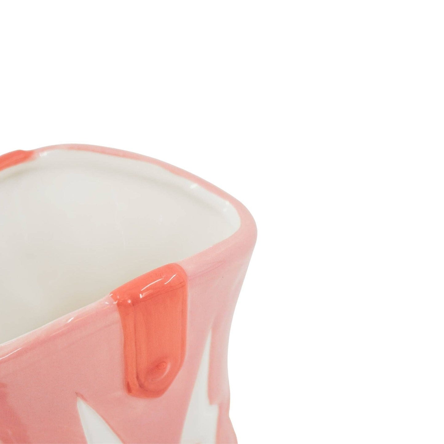 Flower Vase - Boot with Disco Hat Vase - Ceramic - Pink/Orange - 16.5x10.5x26.5cm