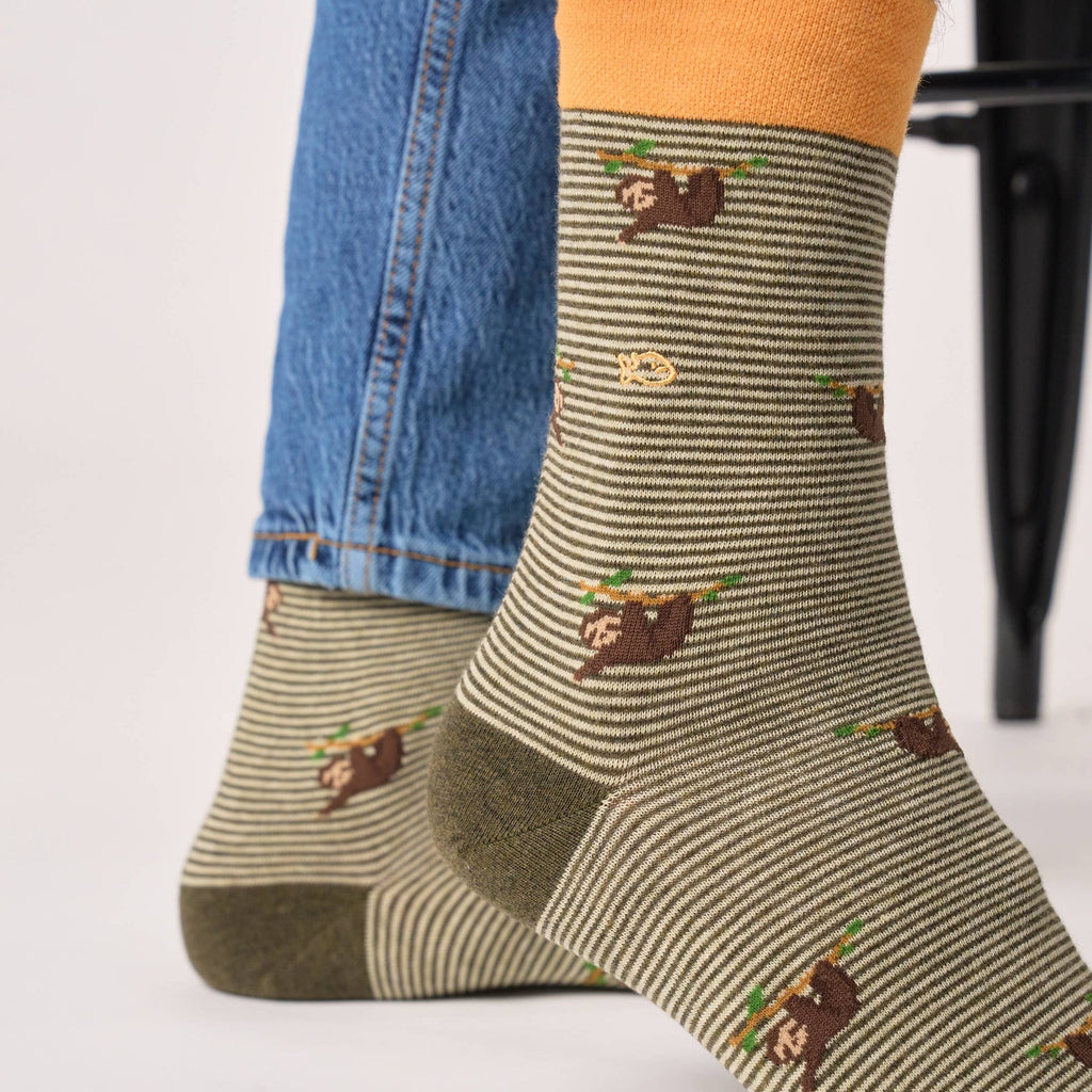 Chaussettes en coton peigné animaux - Paresseux