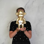 Ornament – ​​Affenfigur „Die Legende“ – Kunstharz – Gold – 20,5 x 13,5 x 35 cm