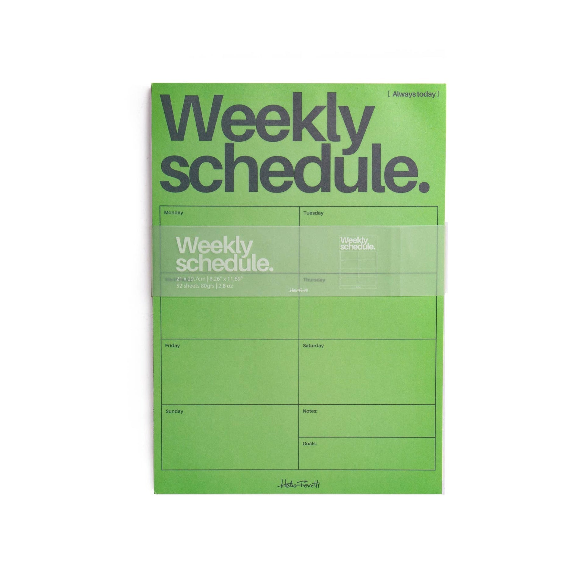 Organiseur Hebdomadaire Vert Helio Ferretti Vue 1