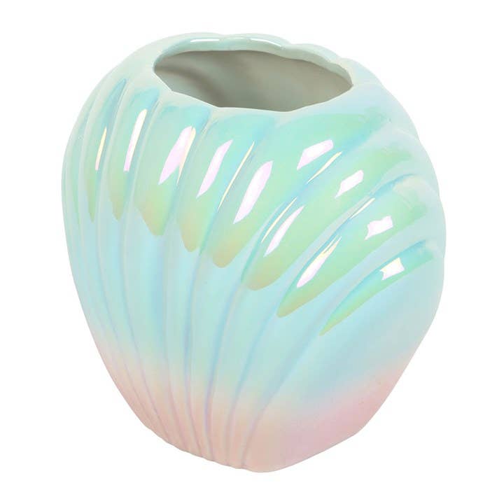 Vase à fleurs Coquille de palourde iridescente