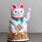 Chat chanceux blanc 11cm