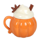 Tasse d'automne crème citrouille avec couvercle