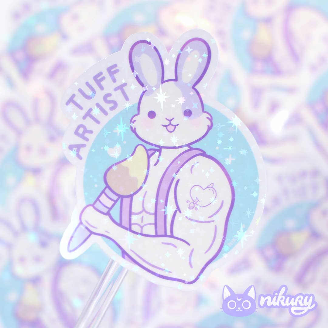 "Tuff Artist" Painter Rabbit Stickers