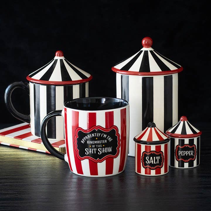 Red Striped Circus Mug