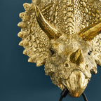 Wandleuchte Triceratops Cera Gold, Kunstharz, 31,5 x 28,5 cm
