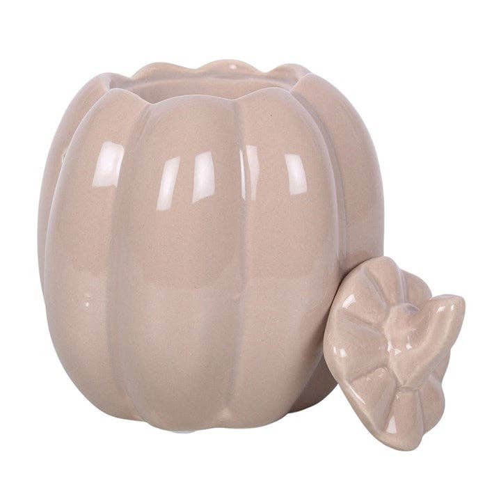 Large taupe pumpkin incense burner