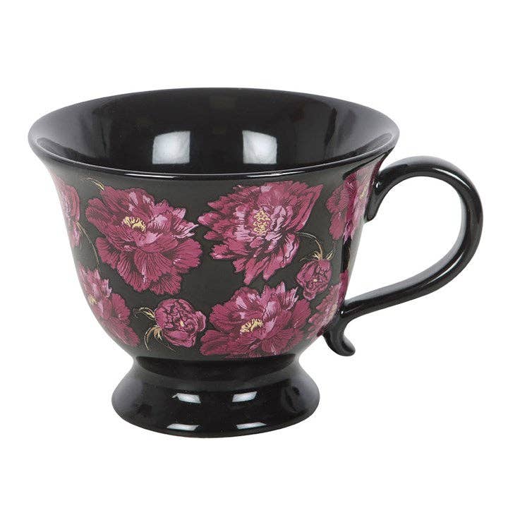 Tasse à thé à imprimé floral romance sombre | Objetos de diseño y regalos originales