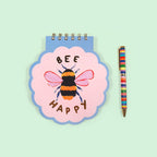 Carnet en forme d'abeille heureuse
