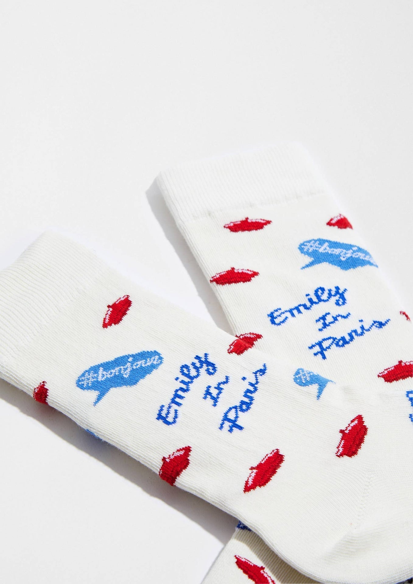 Chaussettes BeEmilyInParis Bonjour Offwhite | Design e regali originali