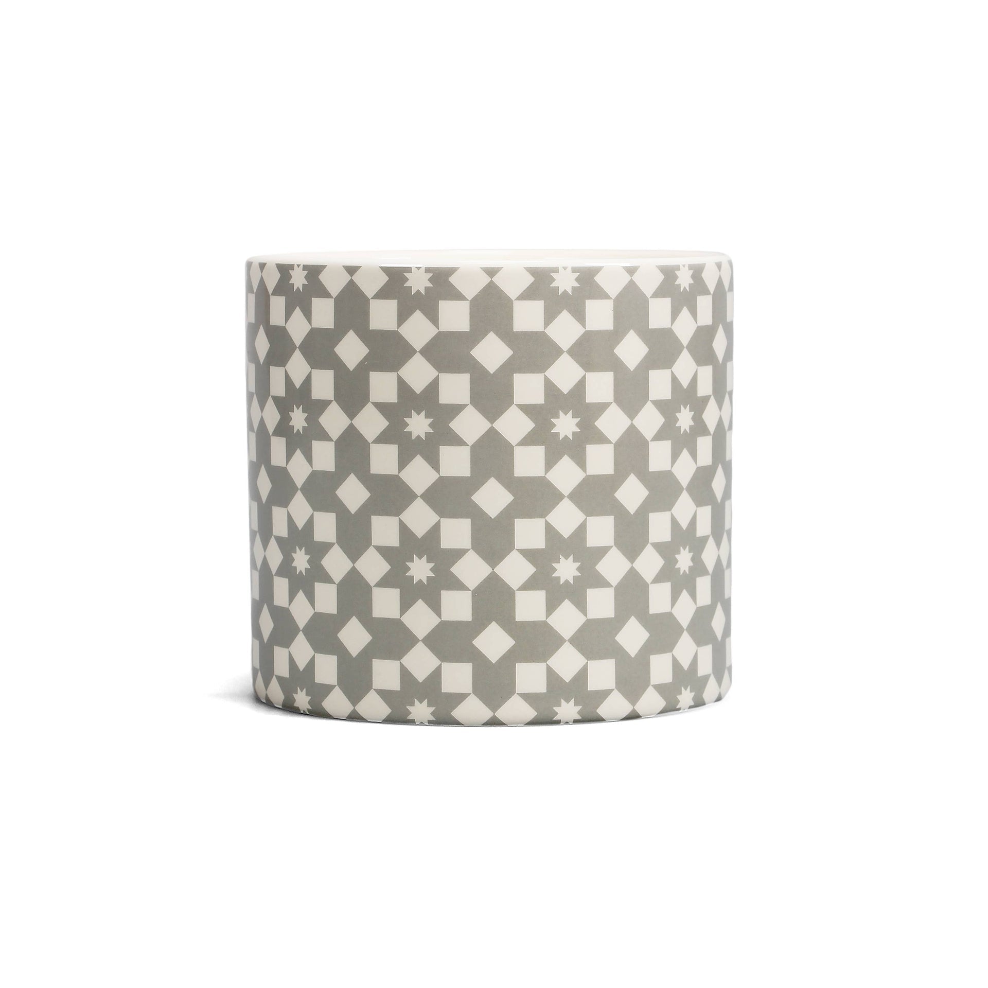 Flower Pot Tiles - grey flowers