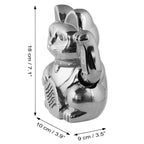 Chat chanceux blanc 18cm
