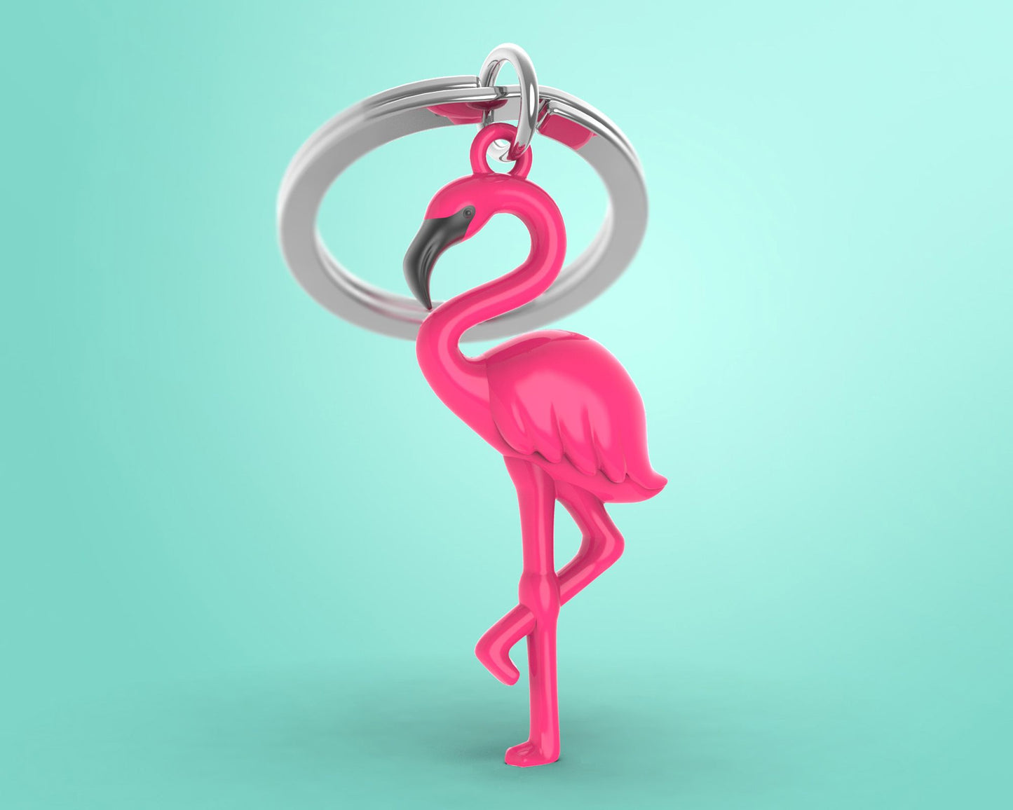 Pink Flamingo key ring