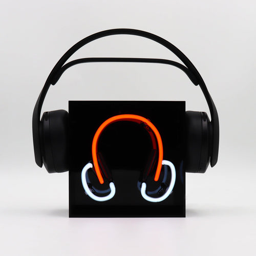 'Headphones' Mini Glass Neon Sign - Red – Locomocean