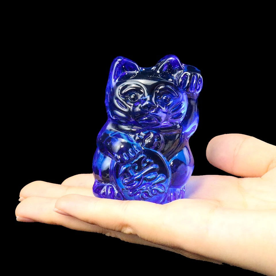 Oggetto regalo di design – statuette chat chanceux bleu lcc 12817484