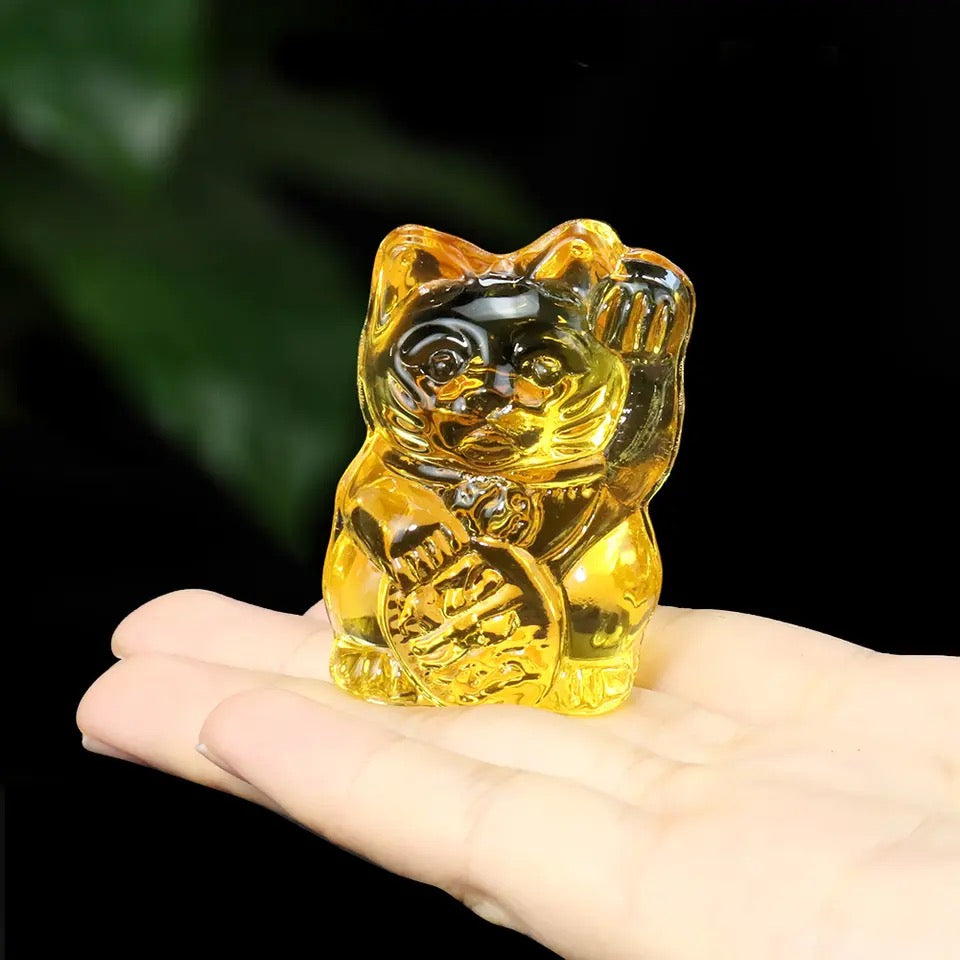 Oggetto regalo di design – Statuette Chat Chanceux Jaune - le Chat Chanceux