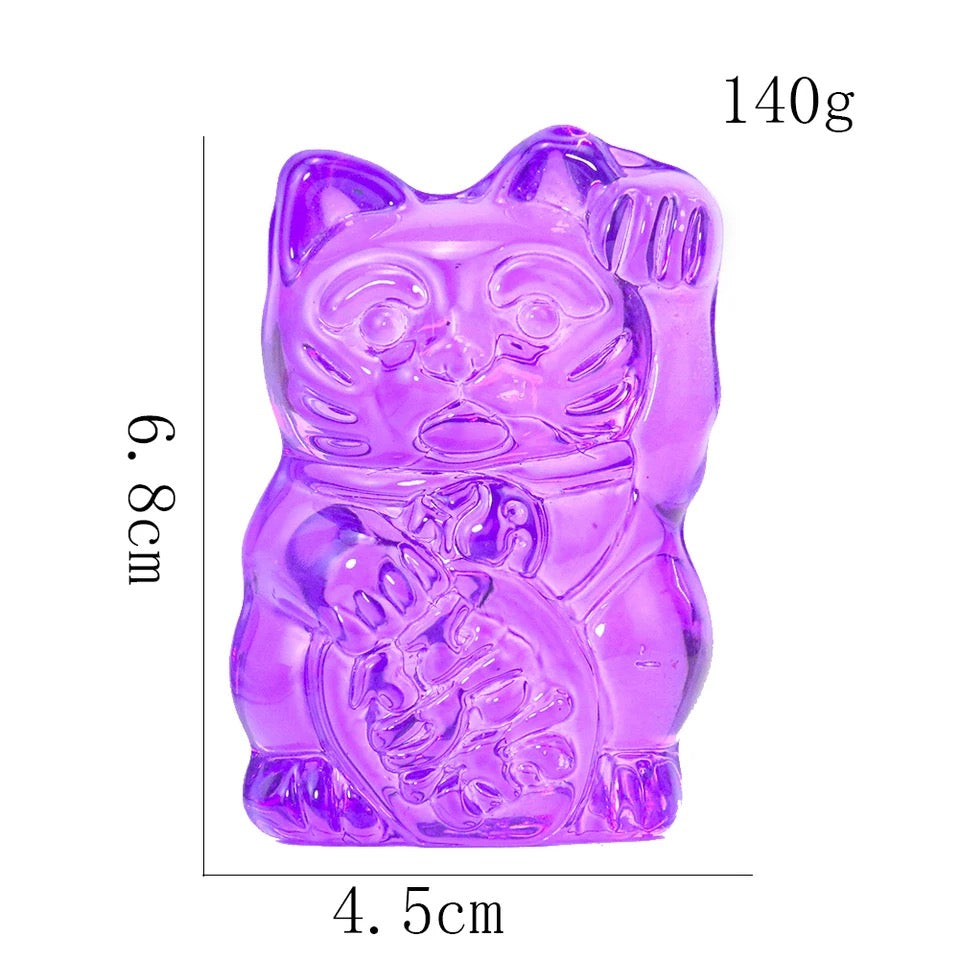 Oggetto regalo di design – Statuette Chat Chanceux Violet - le Chat Chanceux