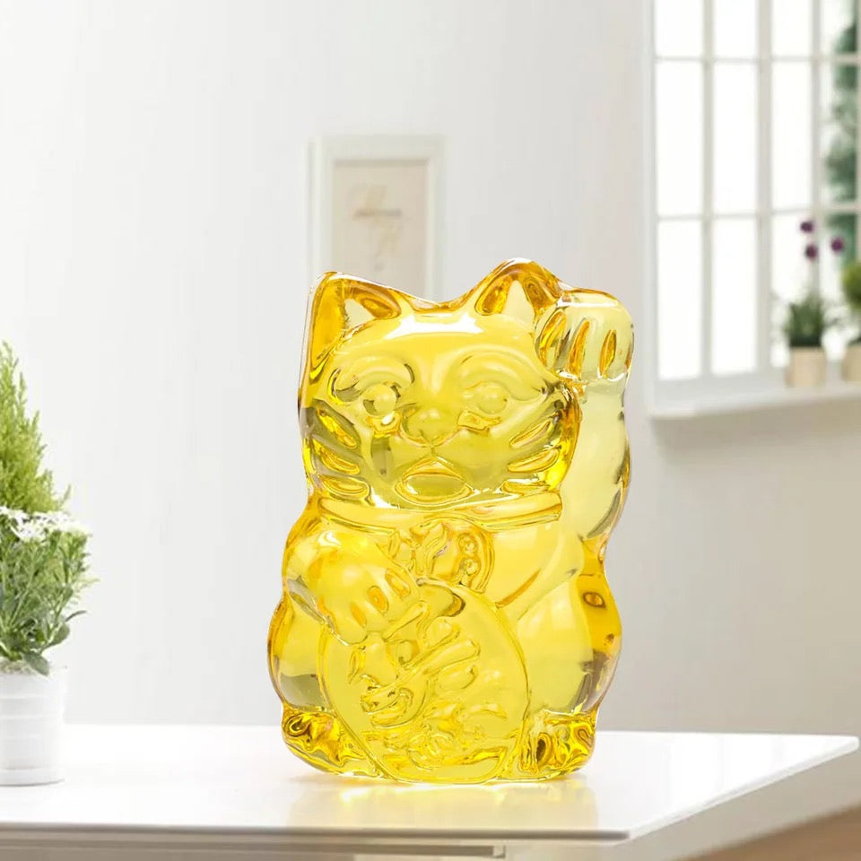 Oggetto regalo di design – Statuette Chat Chanceux Jaune - le Chat Chanceux