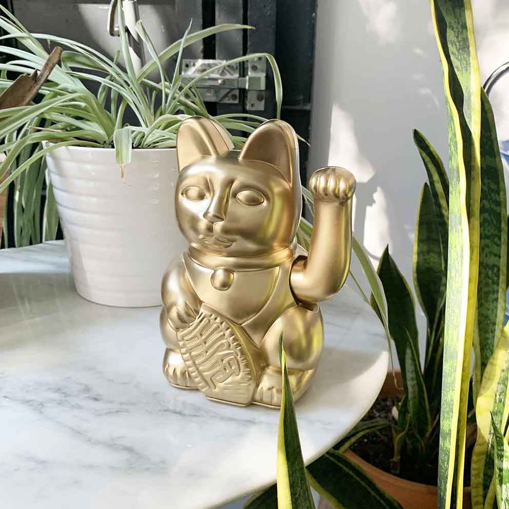 Oggetto regalo di design – chat chanceux or diminuto cielo 