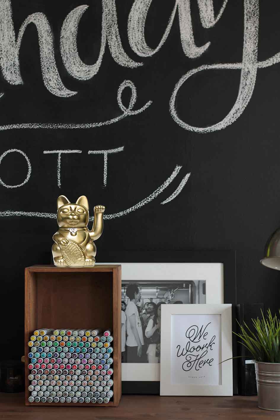 Oggetto regalo di design – chat chanceux or diminuto cielo 